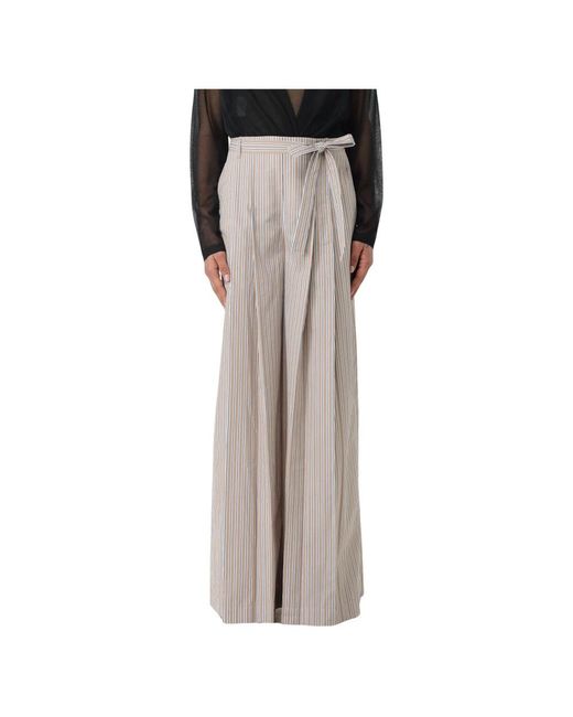 Alberta Ferretti Gray Wide Trousers