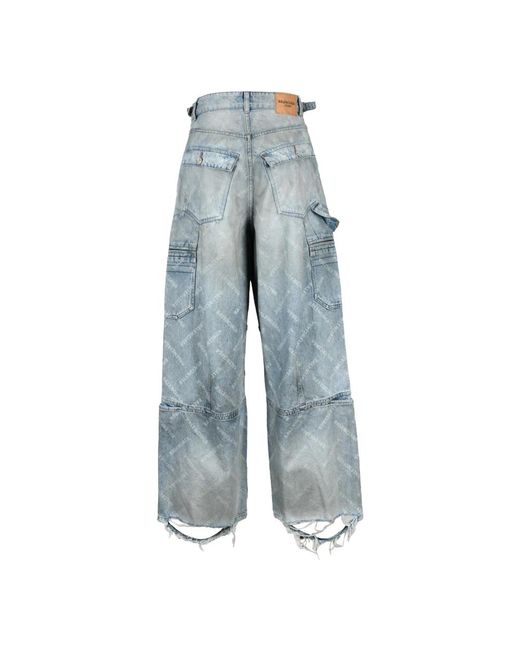 Balenciaga Wide Jeans in het Blue