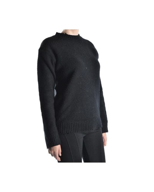 Alexander Wang Blue Schwarzer Strick Langarm Rundhals
