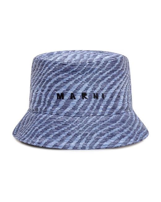 Marni Accessoires ,Blauw ,Katoen Bucket Hat in het Blue
