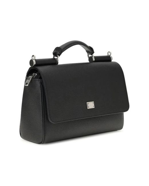 Dolce & Gabbana Elegante Leren Handtas Met Bovenhandvat in het Black voor heren