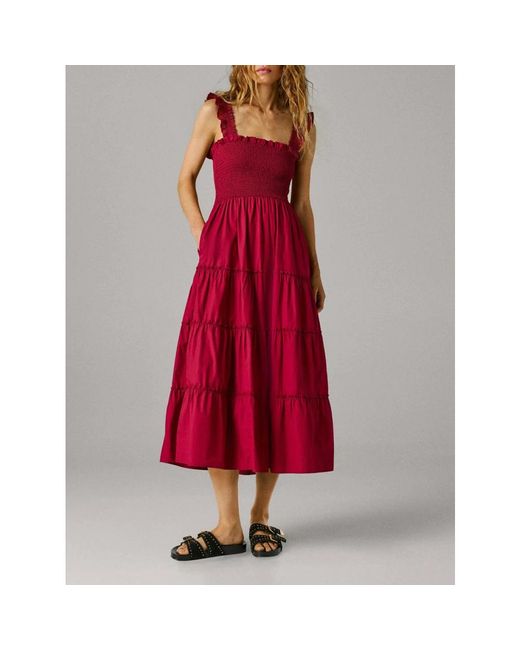 Pepe Jeans Red Midi Dresses