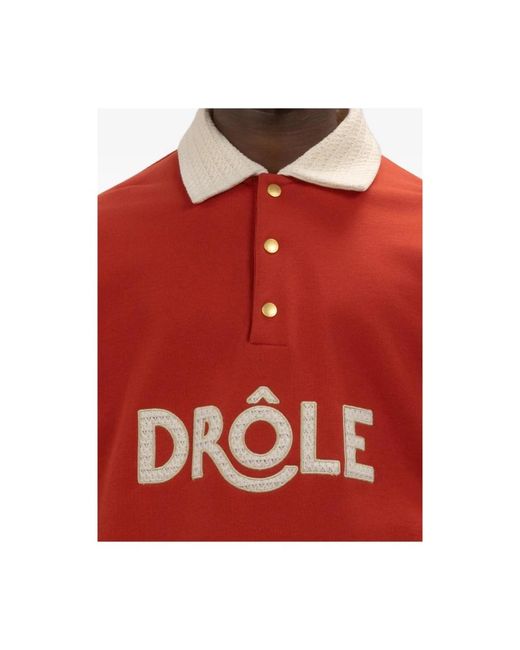 Drole de Monsieur Red Polo Shirts for men