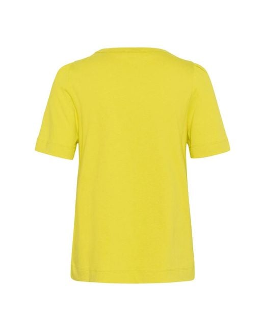 Soaked In Luxury Snake Eye Puff Tee Top in het Yellow