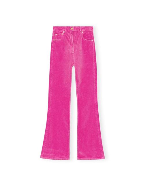 Ganni Pink Wide Trousers