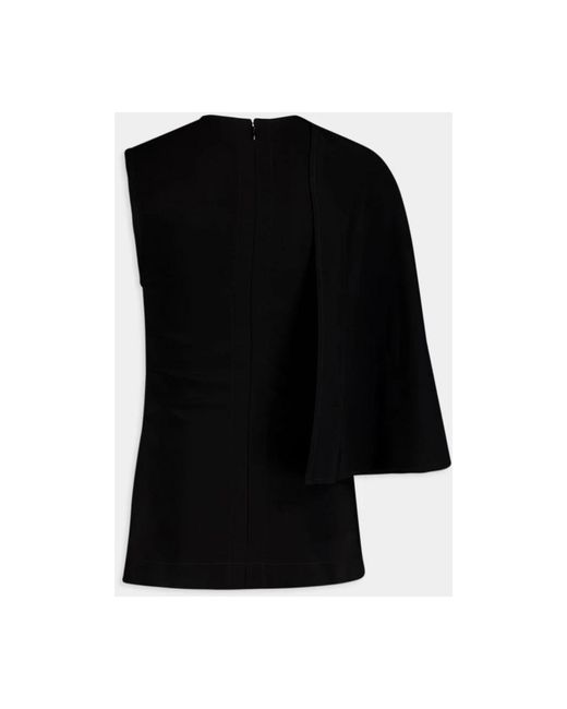 Stella McCartney Overhemden ,Zwart ,Elegante One-Shoulder Zwarte Top in het Black