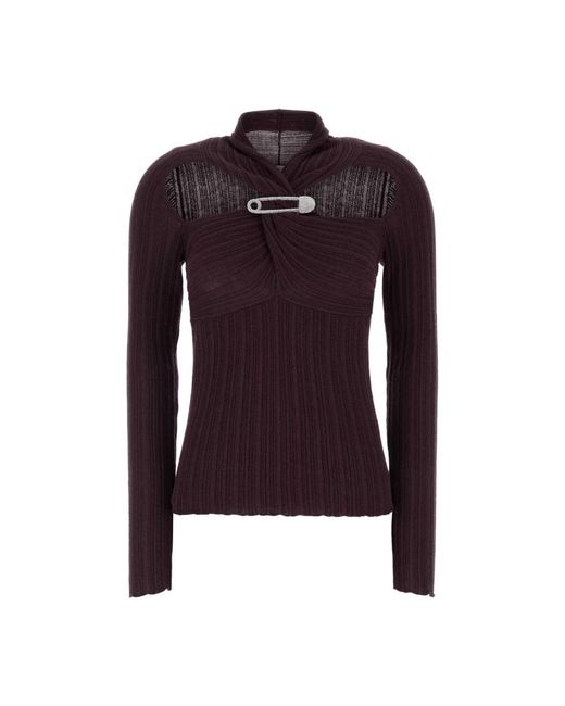 GIUSEPPE DI MORABITO Purple Round-Neck Knitwear