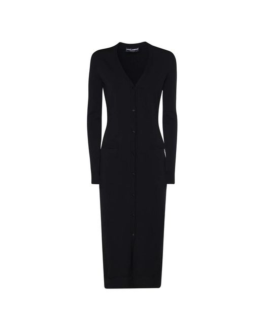 Dolce & Gabbana Black Schwarzer v-ausschnitt pullover lange ärmel