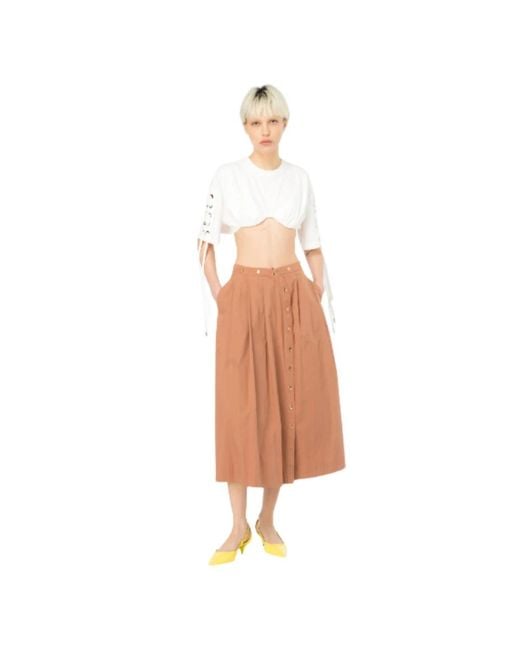 Pinko Brown Midi Skirts