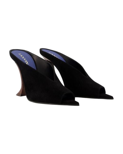 Lanvin Black Heeled Mules