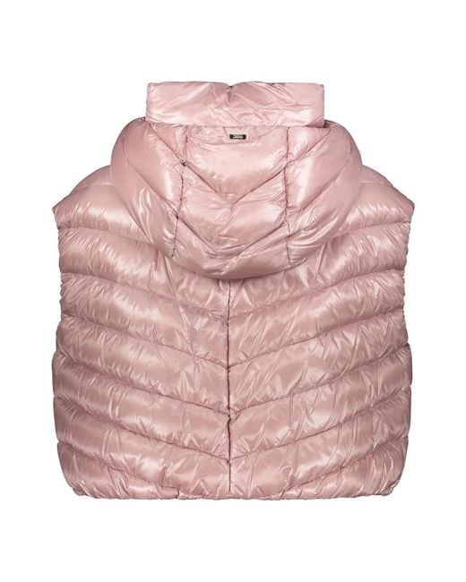 Herno Gewatteerde Bodywarmer Met Capuchon in het Pink