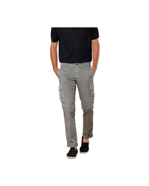 Mason's Gray Straight Trousers for men