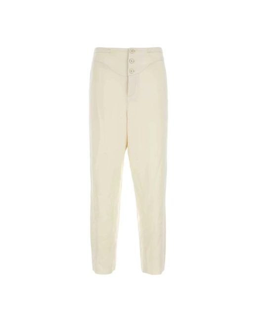 Saint Laurent Natural Straight Trousers for men