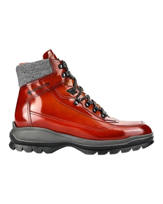 Santoni Red Lace-Up Boots for men