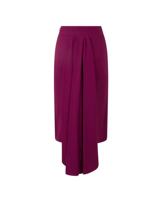 Moschino Fitted Midi Skirt With Ruched Hem in het Purple