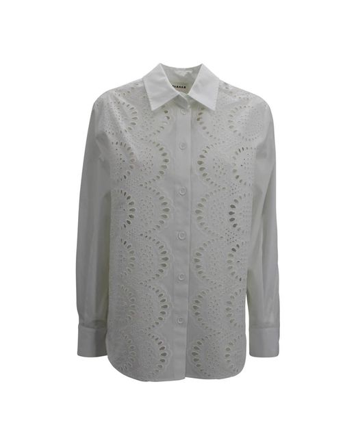 P.A.R.O.S.H. P.A.R.O..H. ,Overhemden ,Wit ,Geborduurde Blouse in het Gray