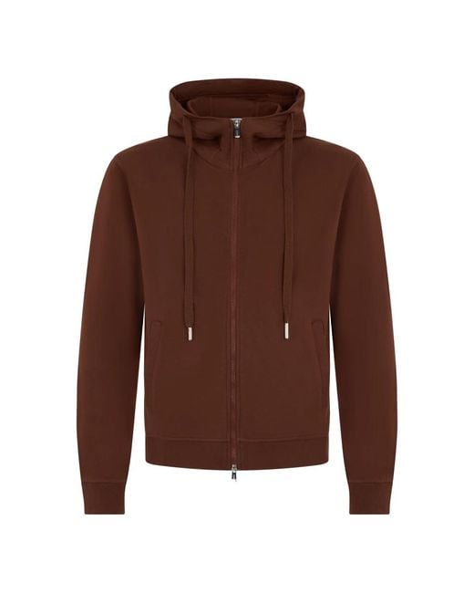 Fedeli Brown Zip-Throughs for men