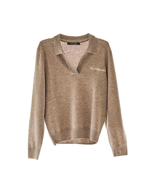 Karl Lagerfeld Brown Cashmere Knitwear