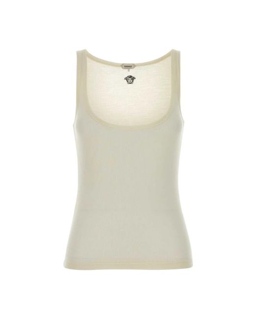 Versace Natural Sleeveless Tops