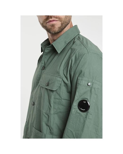 C P Company Langarm-knopfleiste-hemd in Green für Herren