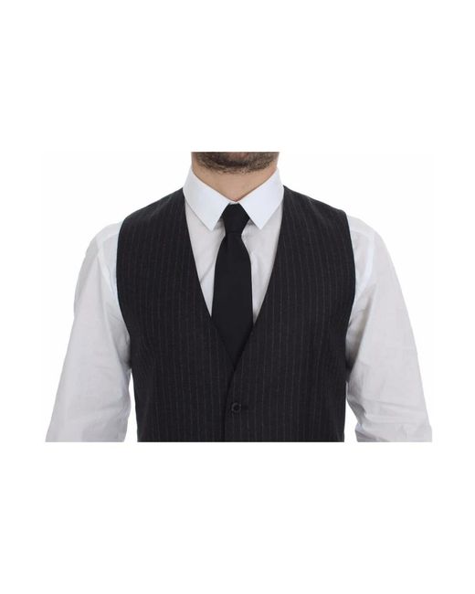 Dolce & Gabbana Black Waistcoats for men