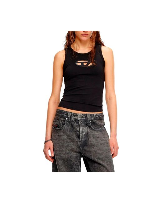 DIESEL Sleeveless Tops in het Black