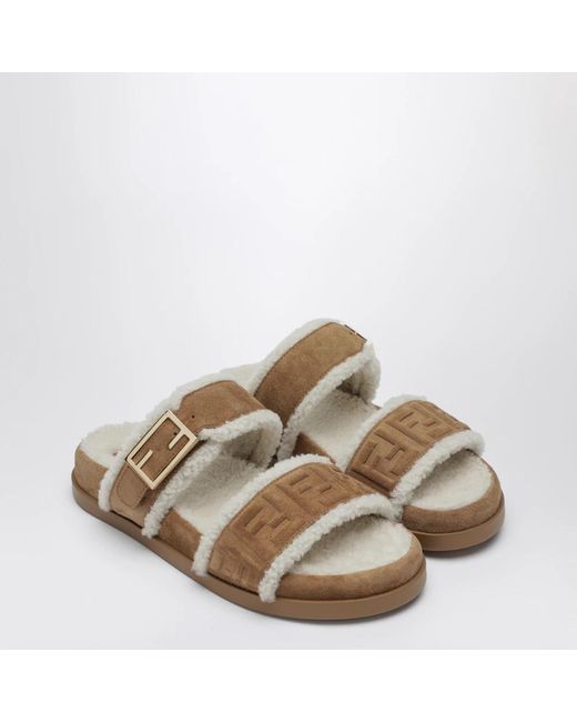 Fendi Brown Sliders