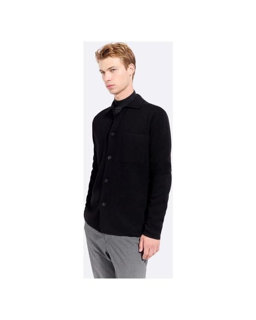 FILIPPO DE LAURENTIIS Truien & Vesten ,Zwart ,Wol Overshirt Punto Milano in het Black voor heren