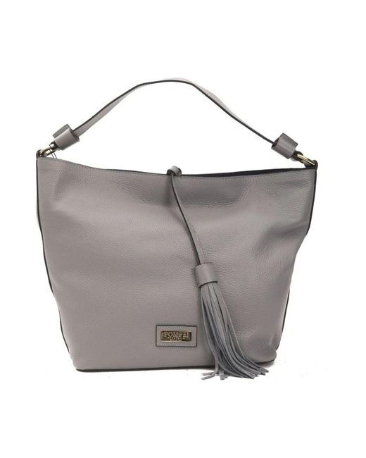Borsa a spalla in pelle con tracolla removibile di Pompei Donatella in Metallic