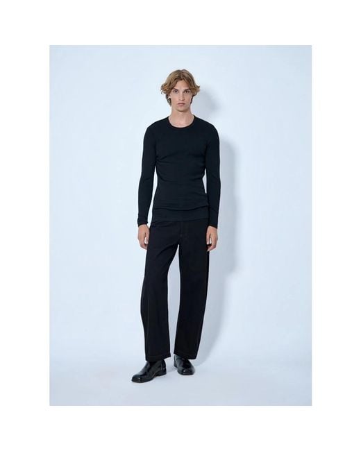Lemaire Blue Wide Trousers for men
