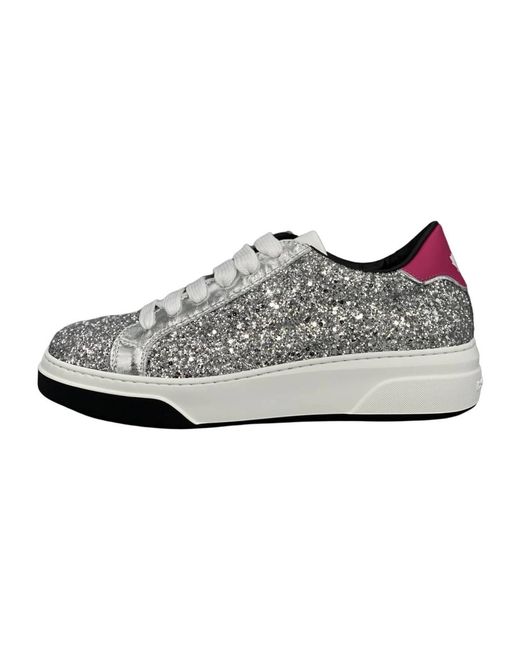 Sneaker glitter - plata DSquared² de color Gray