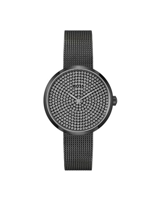 HUGO Black Cubic Zirconia Dial Quartz Watch