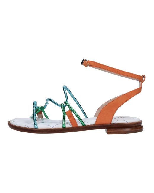 Fabi Blue Flat Sandals