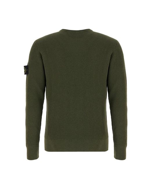 Stone Island Green Round-Neck Knitwear for men