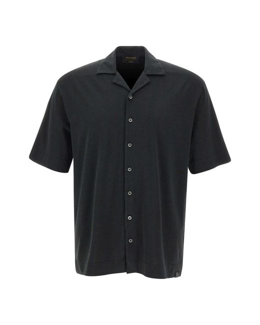 Gran Sasso Black Short Sleeve Shirts for men