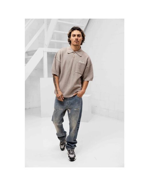 Equalite Tops ,Saint Knit Polo in het Gray voor heren