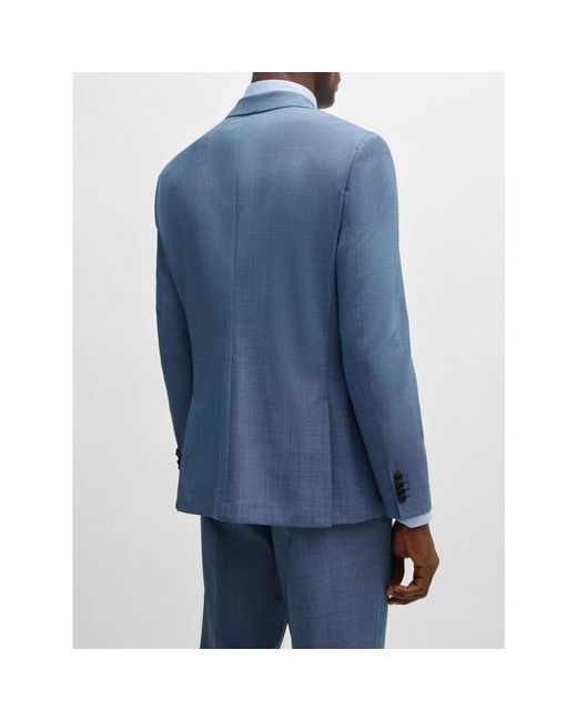 Boss Blauer woll-slim-fit-anzug in Blue für Herren