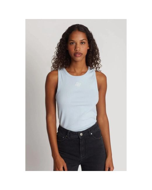 Munthe Tops ,Blauw ,Katoen Blauwe Tezza Top Met Logodetail in het Blue