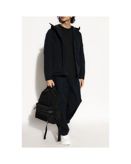 Straight Trousers Stone Island de hombre de color Black