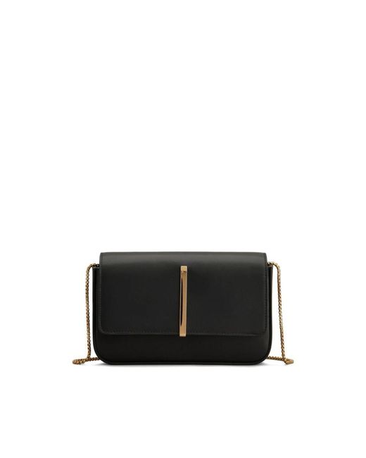 Tod's Black Schwarze Tasche Mit Kettenriemen Und Klappe
