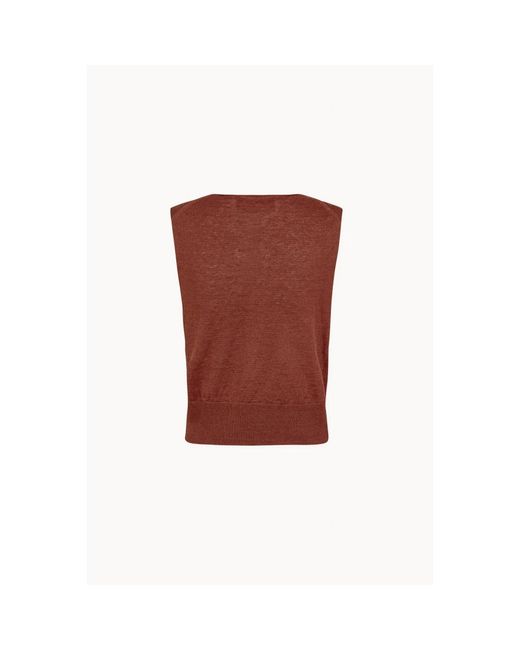 Cortana Brown Sleeveless Tops