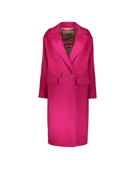 Herno Pink Double-Breasted Coats