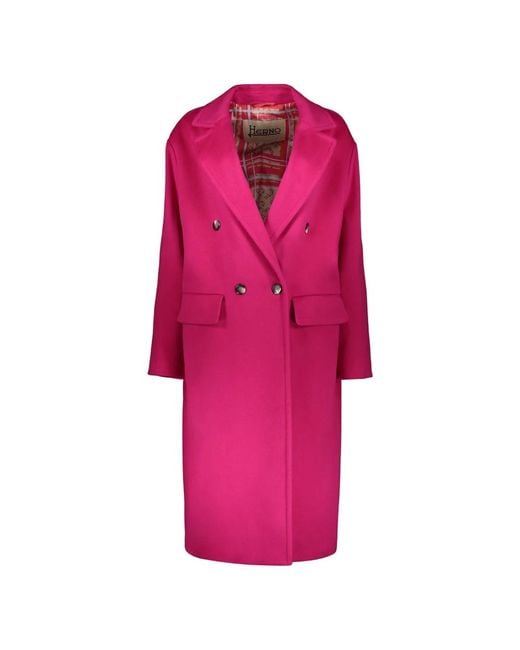Herno Pink Double-Breasted Coats