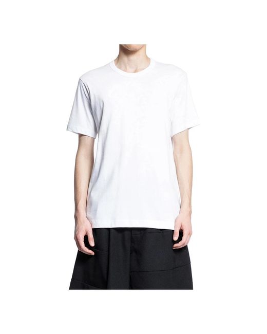 Comme des Garçons Weiße strick-t-shirt mit rückenlogo in White für Herren
