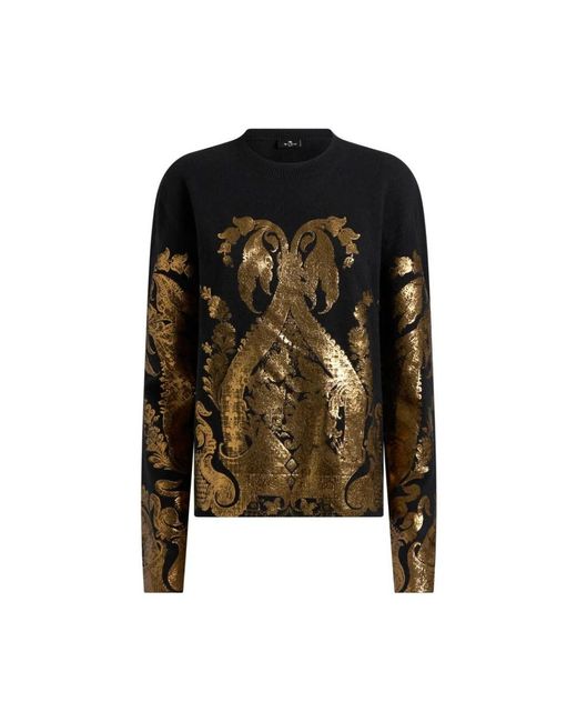 Etro Black Round-Neck Knitwear