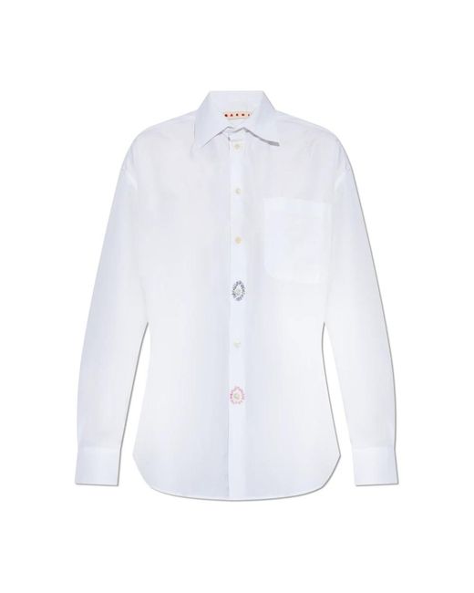 Marni Overhemden ,Wit ,Katoen Katoenen Shirt in het White