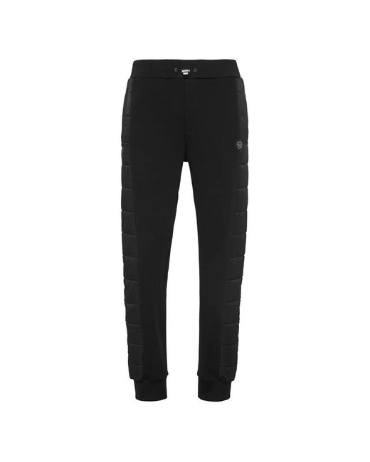 Philipp Plein Broeken ,Zwart ,Katoen Puffered Joggingbroek in het Black voor heren