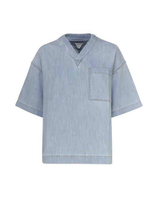 Short sleeve shirts Bottega Veneta de color Blue