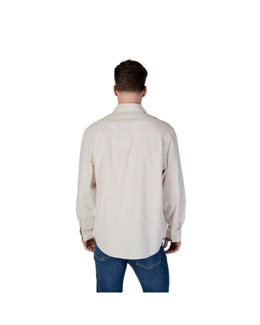 Calvin Klein Baumwoll Chambray Hemd in Gray für Herren