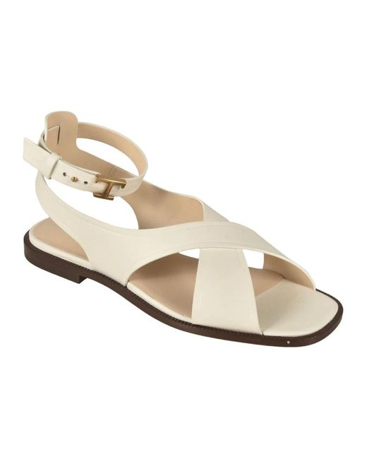 Tod's White Flat Sandals
